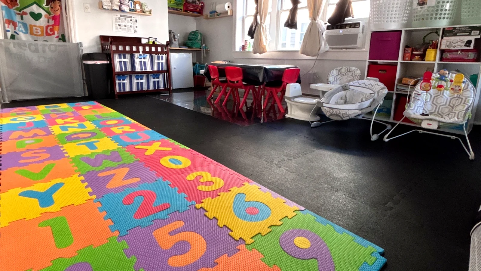 Bright indoor play space at Medford Family Daycare